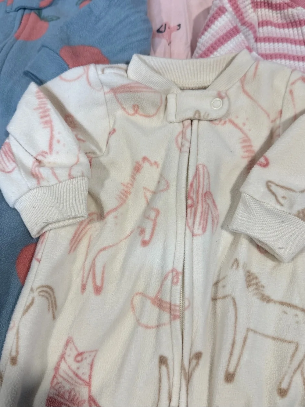 Carter's Pink, Blue, Cream and Rust Kids Zip-Up Pajama Sleep Sacks
